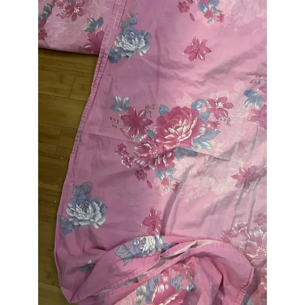 Pink CABBAGE ROSE Duvet Cover Twin Size 100% Cotton 2 Pcs Floral French Country